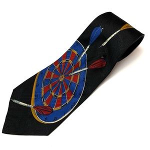 ✅SOLD - Polo Ralph Lauren Handmade 100% Silk Black Darts Dartboard Sports Tie